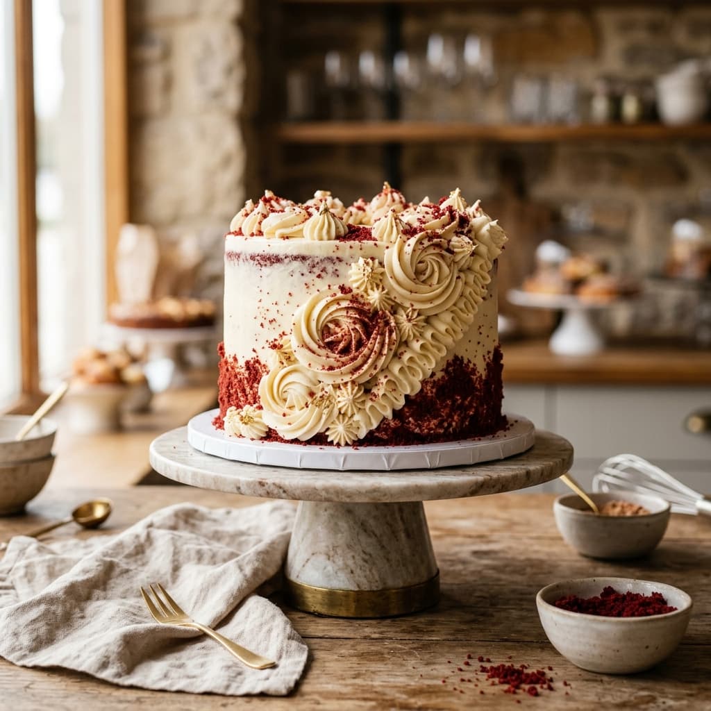 Red Velvet Celebration Cake — 100% eggless cake by Nova Cakes, Halifax & Dartmouth