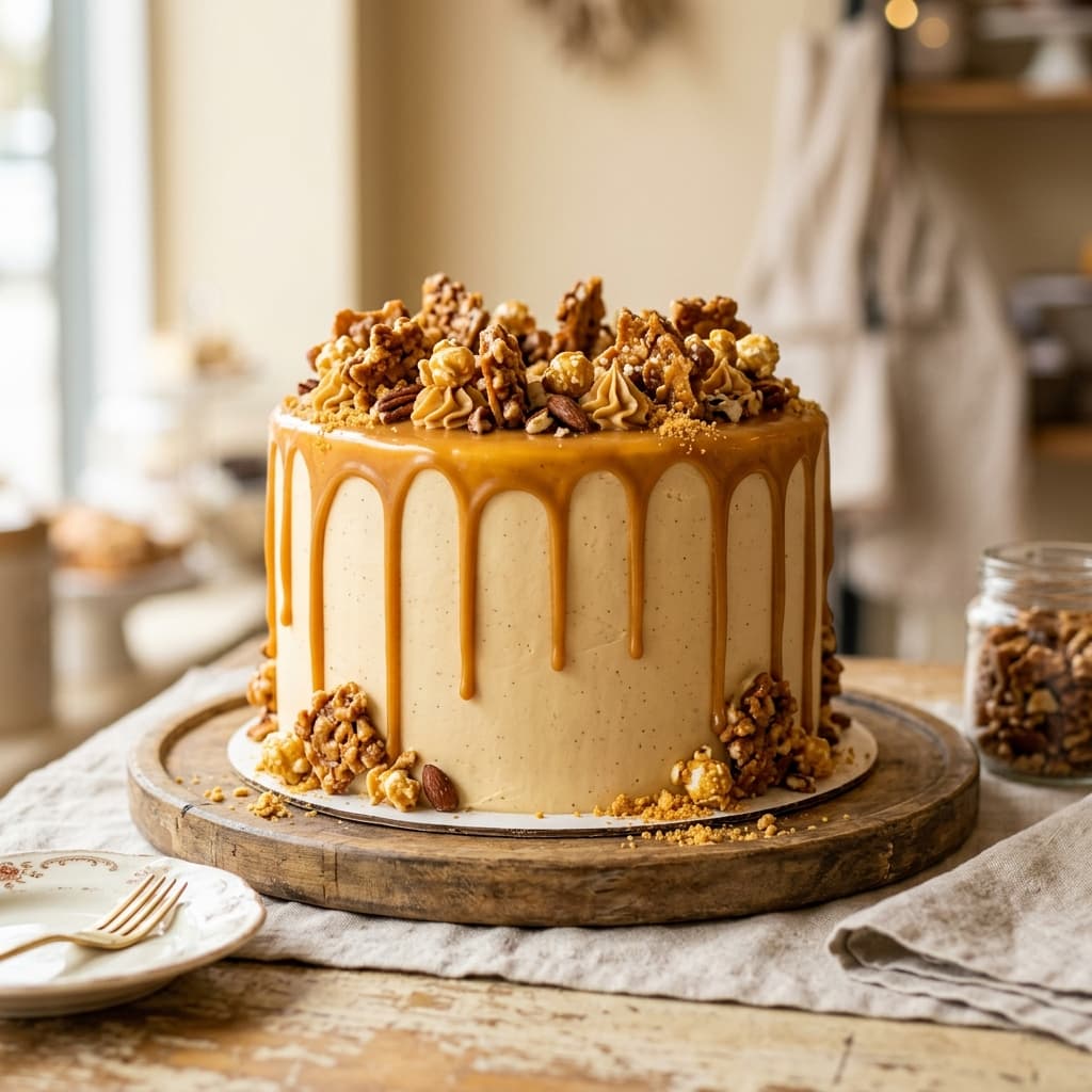 Butterscotch Celebration Cake — handmade 100% eggless cake by Nova Cakes, Halifax & Dartmouth